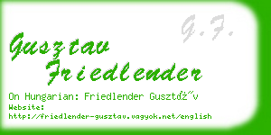 gusztav friedlender business card